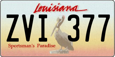 LA license plate ZVI377