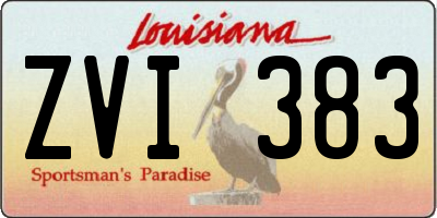 LA license plate ZVI383