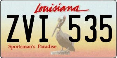 LA license plate ZVI535