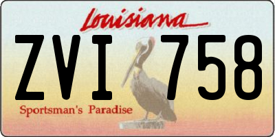 LA license plate ZVI758