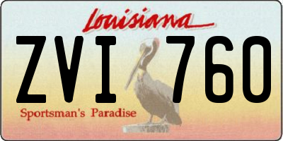 LA license plate ZVI760