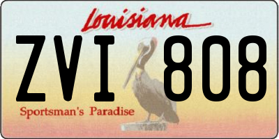LA license plate ZVI808