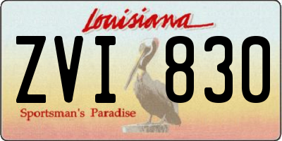 LA license plate ZVI830