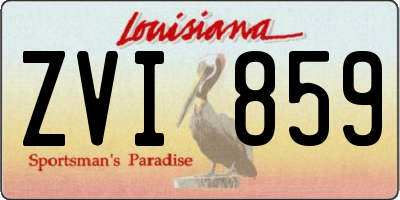 LA license plate ZVI859