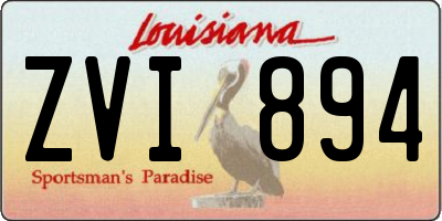 LA license plate ZVI894