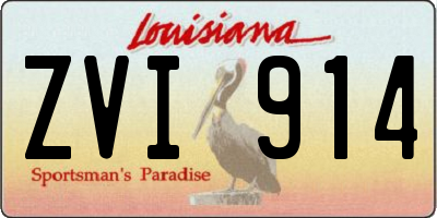 LA license plate ZVI914