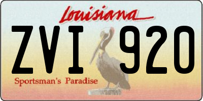 LA license plate ZVI920