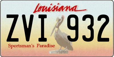 LA license plate ZVI932