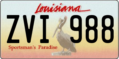 LA license plate ZVI988