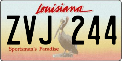 LA license plate ZVJ244