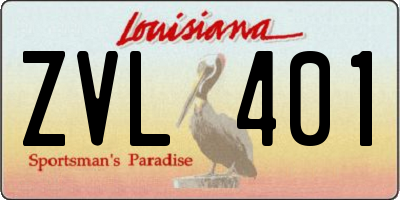 LA license plate ZVL401