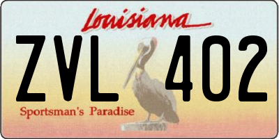 LA license plate ZVL402