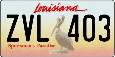LA license plate ZVL403