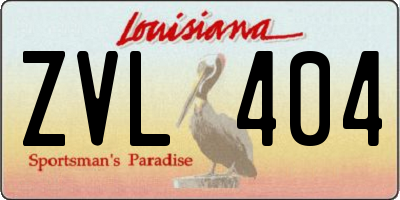 LA license plate ZVL404