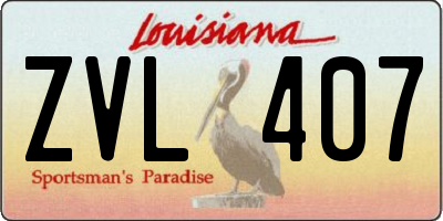 LA license plate ZVL407
