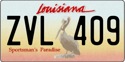LA license plate ZVL409