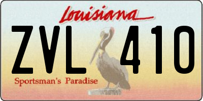 LA license plate ZVL410