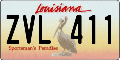 LA license plate ZVL411