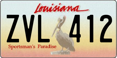 LA license plate ZVL412