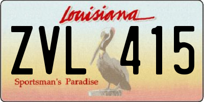 LA license plate ZVL415