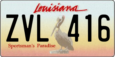 LA license plate ZVL416