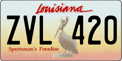 LA license plate ZVL420