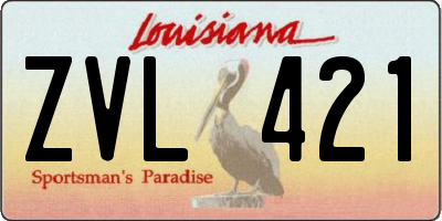 LA license plate ZVL421