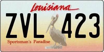 LA license plate ZVL423