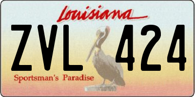 LA license plate ZVL424