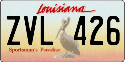 LA license plate ZVL426