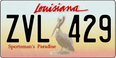 LA license plate ZVL429