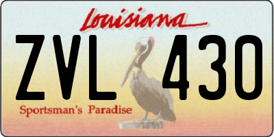 LA license plate ZVL430