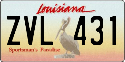 LA license plate ZVL431
