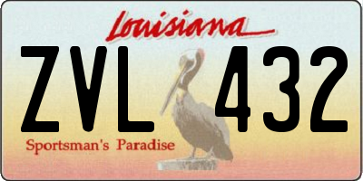 LA license plate ZVL432