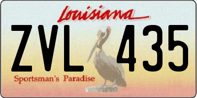 LA license plate ZVL435