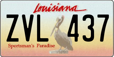 LA license plate ZVL437