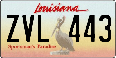 LA license plate ZVL443