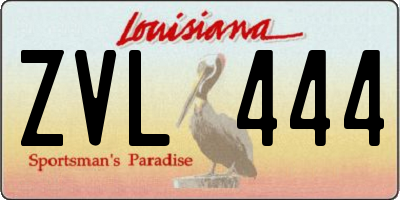 LA license plate ZVL444