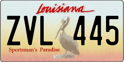LA license plate ZVL445