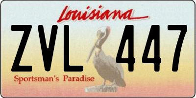 LA license plate ZVL447