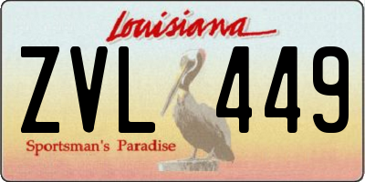 LA license plate ZVL449