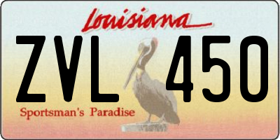 LA license plate ZVL450
