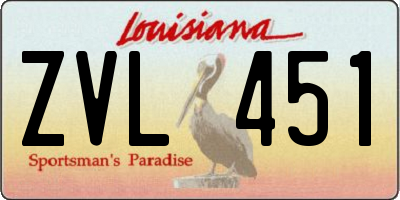 LA license plate ZVL451