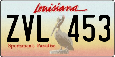 LA license plate ZVL453