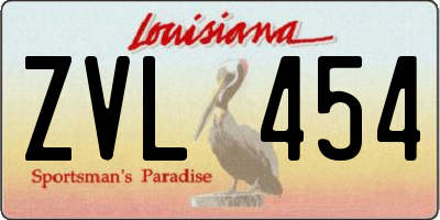 LA license plate ZVL454