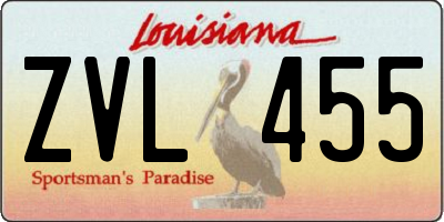 LA license plate ZVL455