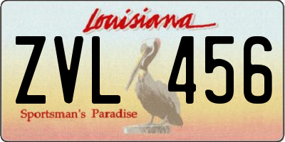 LA license plate ZVL456