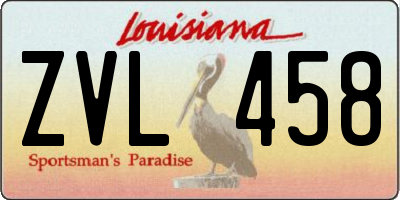 LA license plate ZVL458