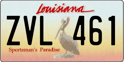 LA license plate ZVL461