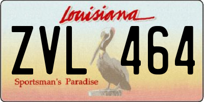 LA license plate ZVL464